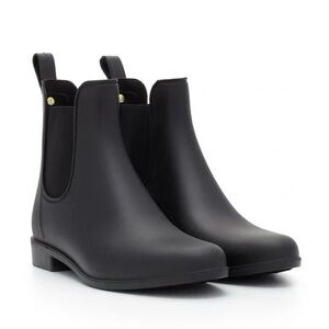 NWT SAM EDELMAN Tinsley Black Rubber Ankle Rain boot